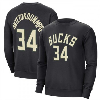 Men's Milwaukee Bucks #34 Giannis Antetokounmpo Black Long Sleeve T-Shirt Men's Milwaukee Bucks #34 Giannis Antetokounmpo Black Long Sleeve T-Shirt