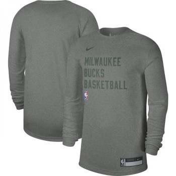 Men's Milwaukee Bucks Grey 2023/24 Legend On-Court Practice Long Sleeve T-Shirt Men's Milwaukee Bucks Grey 2023/24 Legend On-Court Practice Long Sleeve T-Shirt