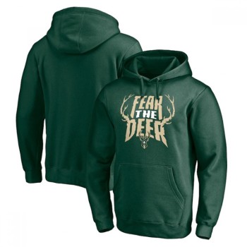Men's Milwaukee Bucks Hunter Green Post Up Hometown Collection Pullover Hoodie Men's Milwaukee Bucks Hunter Green Post Up Hometown Collection Pullover Hoodie