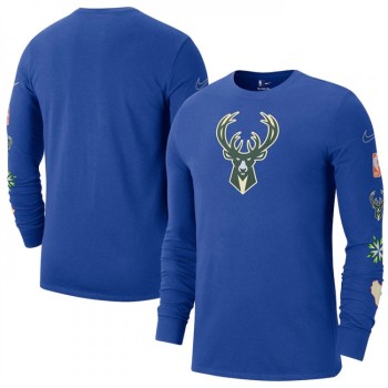 Men's Milwaukee Bucks Royal 2022/23 City Edition Essential Expressive Long Sleeve T-Shirt Men's Milwaukee Bucks Royal 2022/23 City Edition Essential Expressive Long Sleeve T-Shirt