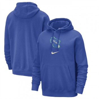 Men's Milwaukee Bucks Royal 2023/24 City Edition Essential Club Pullover Hoodie Men's Milwaukee Bucks Royal 2023/24 City Edition Essential Club Pullover Hoodie