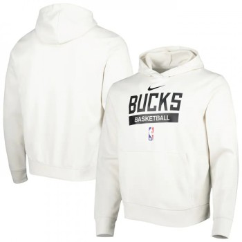 Men's Milwaukee Bucks White Spotlight Fleece Overhead Hoodie Men's Milwaukee Bucks White Spotlight Fleece Overhead Hoodie