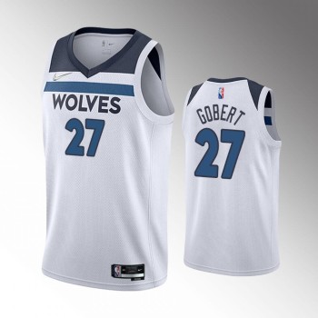 Men's Minnesota Timberwolves #27 Rudy Gobert Association Edition White 75th Anniversary Swingman Stitched Jersey Men's Minnesota Timberwolves #27 Rudy Gobert Association Edition White 75th Anniversary Swingman Stitched Jersey