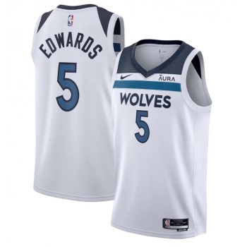 Men's Minnesota Timberwolves #5 Anthony Edwards White Association Edition Stitched Jersey Men's Minnesota Timberwolves #5 Anthony Edwards White Association Edition Stitched Jersey