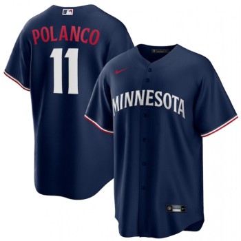 Men's Minnesota Twins #11 Jorge Polanco Navy Cool Base Stitched Jersey Men's Minnesota Twins #11 Jorge Polanco Navy Cool Base Stitched Jersey