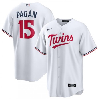Men's Minnesota Twins #15 Emilio Pagan White Cool Base Stitched Jersey Men's Minnesota Twins #15 Emilio Pagan White Cool Base Stitched Jersey