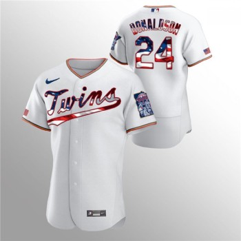 Men's Minnesota Twins #24 Josh Donaldson White 2020 Stars & Stripes Flex Base Stitched Jersey Men's Minnesota Twins #24 Josh Donaldson White 2020 Stars & Stripes Flex Base Stitched Jersey