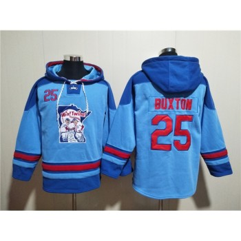 Men's Minnesota Twins #25 Byron Buxton Blue Ageless Must-Have Lace-Up Pullover Hoodie Men's Minnesota Twins #25 Byron Buxton Blue Ageless Must-Have Lace-Up Pullover Hoodie