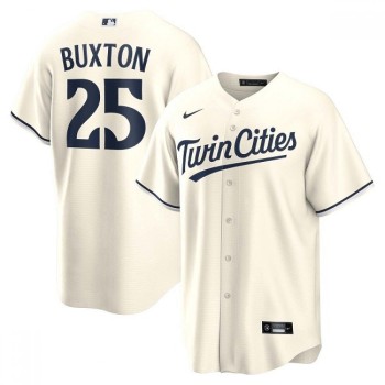 Men's Minnesota Twins #25 Byron Buxton Cream Cool Base Stitched Baseball Jersey Men's Minnesota Twins #25 Byron Buxton Cream Cool Base Stitched Baseball Jersey