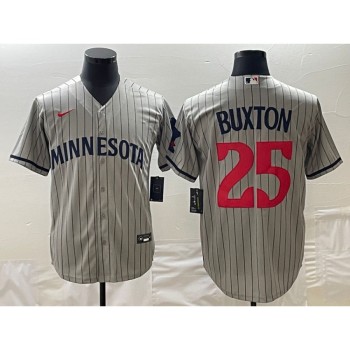 Men's Minnesota Twins #25 Byron Buxton Grey Cool Base Stitched Jersey Men's Minnesota Twins #25 Byron Buxton Grey Cool Base Stitched Jersey