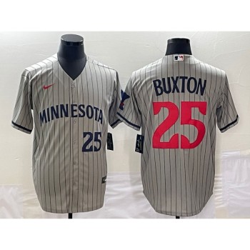 Men's Minnesota Twins #25 Byron Buxton Grey Cool Base Stitched Jersey Men's Minnesota Twins #25 Byron Buxton Grey Cool Base Stitched Jersey