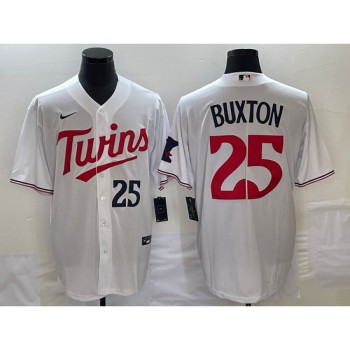 Men's Minnesota Twins #25 Byron Buxton White Cool Base Stitched Jersey Men's Minnesota Twins #25 Byron Buxton White Cool Base Stitched Jersey