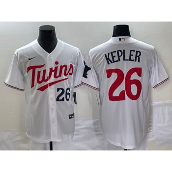 Men's Minnesota Twins #26 Max Kepler White Cool Base With Patch Stitched Baseball Jersey Men's Minnesota Twins #26 Max Kepler White Cool Base With Patch Stitched Baseball Jersey