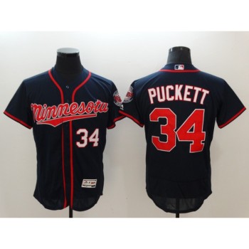 Men's Minnesota Twins #34 Kirby Puckett Navy Flexbase Stitched MLB Jersey Men's Minnesota Twins #34 Kirby Puckett Navy Flexbase Stitched MLB Jersey