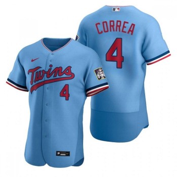 Men's Minnesota Twins #4 Carlos Correa Blue Flex Base Stitched Jersey Men's Minnesota Twins #4 Carlos Correa Blue Flex Base Stitched Jersey
