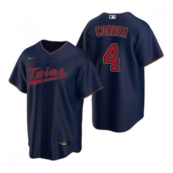 Men's Minnesota Twins #4 Carlos Correa Navy Cool Base Stitched Jersey Men's Minnesota Twins #4 Carlos Correa Navy Cool Base Stitched Jersey