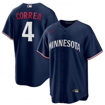 Men's Minnesota Twins #4 Carlos Correa Navy Cool Base Stitched Jersey Men's Minnesota Twins #4 Carlos Correa Navy Cool Base Stitched Jersey