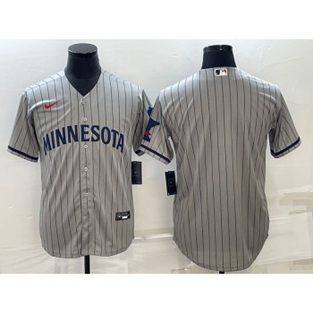 Men's Minnesota Twins Blank 2023 Grey Home Team Cool Base Stitched Jersey Men's Minnesota Twins Blank 2023 Grey Home Team Cool Base Stitched Jersey
