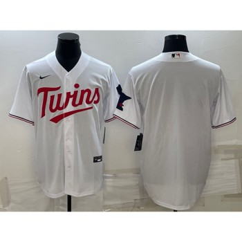 Men's Minnesota Twins Blank White Cool Base Stitched Jersey Men's Minnesota Twins Blank White Cool Base Stitched Jersey