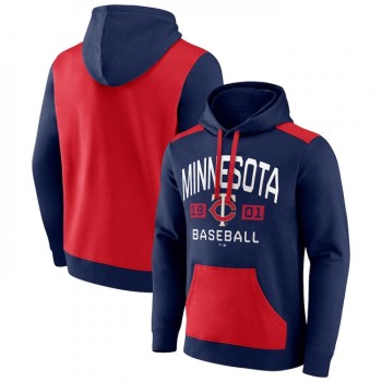 Men's Minnesota Twins Navy/Red Chip in Pullover Hoodie Men's Minnesota Twins Navy/Red Chip in Pullover Hoodie