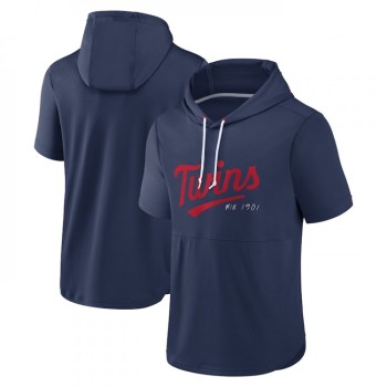 Men's Minnesota Twins Navy Sideline Training Hooded Performance T-Shirt Men's Minnesota Twins Navy Sideline Training Hooded Performance T-Shirt