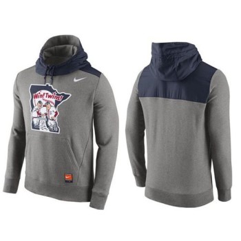 Men's Minnesota Twins Gray Cooperstown Collection Hybrid Pullover Hoodie Men's Minnesota Twins Gray Cooperstown Collection Hybrid Pullover Hoodie