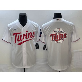 Men's Minnesota Twins White Team Big Logo Cool Base Stitched Jersey Men's Minnesota Twins White Team Big Logo Cool Base Stitched Jersey