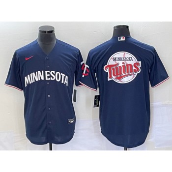 Men's Minnesota Twins With Team Logo in Back Navy Cool Base Stitched Jersey Men's Minnesota Twins With Team Logo in Back Navy Cool Base Stitched Jersey