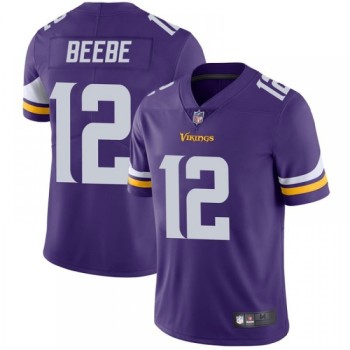 Men's Minnesota Vikings #12 Chad Beebe Purple Vapor Untouchable Limited Stitched Jersey Men's Minnesota Vikings #12 Chad Beebe Purple Vapor Untouchable Limited Stitched Jersey