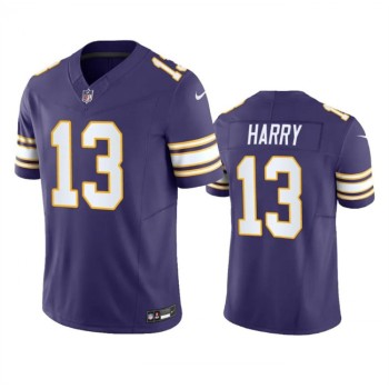 Men's Minnesota Vikings #13 N'Keal Harry Purple 2023 F.U.S.E. Throwback Vapor Untouchable Limited Stitched Jersey Men's Minnesota Vikings #13 N'Keal Harry Purple 2023 F.U.S.E. Throwback Vapor Untouchable Limited Stitched Jersey
