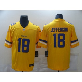 Men's Minnesota Vikings #18 Justin Jefferson 2019 Gold Inverted Legend Stitched NFL Jersey Men's Minnesota Vikings #18 Justin Jefferson 2019 Gold Inverted Legend Stitched NFL Jersey