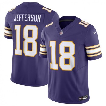 Men's Minnesota Vikings #18 Justin Jefferson Purple 2023 F.U.S.E. Vapor Untouchable Limited Stitched Jersey Men's Minnesota Vikings #18 Justin Jefferson Purple 2023 F.U.S.E. Vapor Untouchable Limited Stitched Jersey