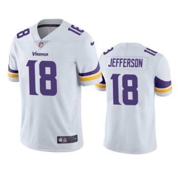 Men's Minnesota Vikings #18 Justin Jefferson White Vapor Untouchable Limited Stitched NFL Jersey Men's Minnesota Vikings #18 Justin Jefferson White Vapor Untouchable Limited Stitched NFL Jersey