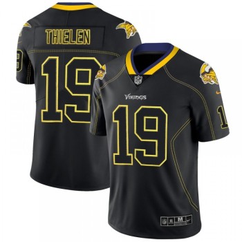 Men's Minnesota Vikings #19 Adam Thielen NFL 2018 Lights Out Black Color Rush Limited Jersey Men's Minnesota Vikings #19 Adam Thielen NFL 2018 Lights Out Black Color Rush Limited Jersey
