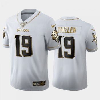 Men's Minnesota Vikings #19 Adam Thielen White 2019 100th Season Golden Edition Limited Stitched NFL Jersey Men's Minnesota Vikings #19 Adam Thielen White 2019 100th Season Golden Edition Limited Stitched NFL Jersey
