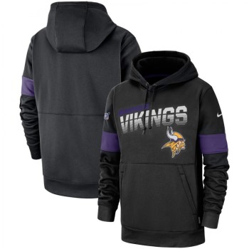 Men's Minnesota Vikings 2019 Black 100th Season Sideline Team Logo Performance Pullover Hoodie Men's Minnesota Vikings 2019 Black 100th Season Sideline Team Logo Performance Pullover Hoodie