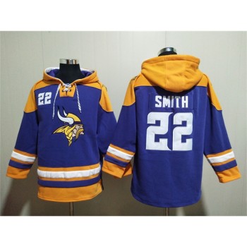 Men's Minnesota Vikings #22 Harrison Smith Purple/Yellow Ageless Must-Have Lace-Up Pullover Hoodie Men's Minnesota Vikings #22 Harrison Smith Purple/Yellow Ageless Must-Have Lace-Up Pullover Hoodie