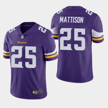 Men's Minnesota Vikings #25 Alexander Mattison Purple Vapor Untouchable Limited NFL Stitched Jersey Men's Minnesota Vikings #25 Alexander Mattison Purple Vapor Untouchable Limited NFL Stitched Jersey
