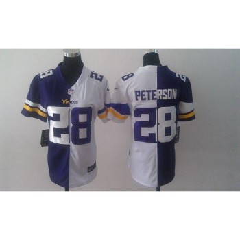 Men's Minnesota Vikings #28 Adrian Peterson Purple And White Elite Split Stitched Jersey Men's Minnesota Vikings #28 Adrian Peterson Purple And White Elite Split Stitched Jersey