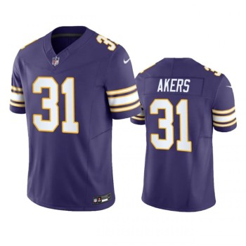 Men's Minnesota Vikings #31 Cam Akers Purple 2023 F.U.S.E. Vapor Throwback Limited Stitched Jersey Men's Minnesota Vikings #31 Cam Akers Purple 2023 F.U.S.E. Vapor Throwback Limited Stitched Jersey