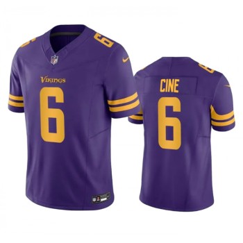 Men's Minnesota Vikings #6 Lewis Cine Purple 2023 F.U.S.E. Color Rush Stitched Jersey
