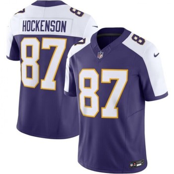 Men's Minnesota Vikings #87 T.J. Hockenson Purple 2023 F.U.S.E. Vapor Limited Stitched Jersey Men's Minnesota Vikings #87 T.J. Hockenson Purple 2023 F.U.S.E. Vapor Limited Stitched Jersey
