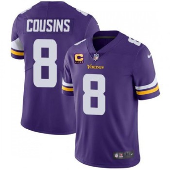 Men's Minnesota Vikings #8 Kirk Cousins 2022 Purple With 4-Star C Patch Vapor Untouchable Limited Stitched Jersey Men's Minnesota Vikings #8 Kirk Cousins 2022 Purple With 4-Star C Patch Vapor Untouchable Limited Stitched Jersey