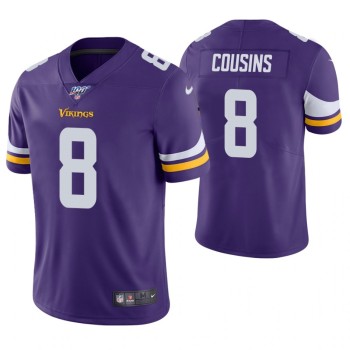 Men's Minnesota Vikings #8 Kirk Cousins Purple 2019 100th Season Vapor Untouchable Limited Stitched NFL Jersey Men's Minnesota Vikings #8 Kirk Cousins Purple 2019 100th Season Vapor Untouchable Limited Stitched NFL Jersey