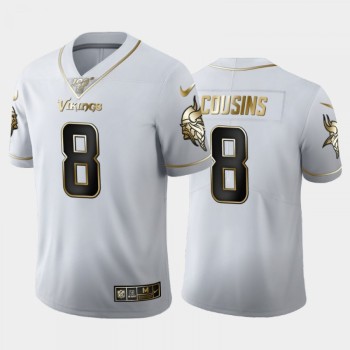 Men's Minnesota Vikings #8 Kirk Cousins White 2019 100th Season Golden Edition Limited Stitched NFL Jersey Men's Minnesota Vikings #8 Kirk Cousins White 2019 100th Season Golden Edition Limited Stitched NFL Jersey
