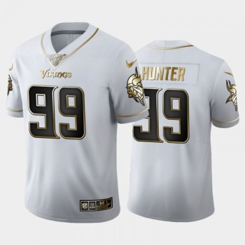Men's Minnesota Vikings #99 Danielle Hunter White 2019 100th Season Golden Edition Limited Stitched NFL Jersey Men's Minnesota Vikings #99 Danielle Hunter White 2019 100th Season Golden Edition Limited Stitched NFL Jersey