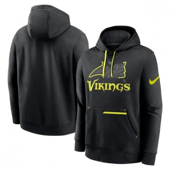 Men's Minnesota Vikings Black Volt Pullover Hoodie Men's Minnesota Vikings Black Volt Pullover Hoodie