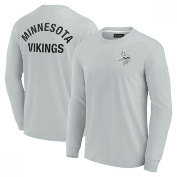 Men's Minnesota Vikings Grey Signature Unisex Super Soft Long Sleeve T-Shirt Men's Minnesota Vikings Grey Signature Unisex Super Soft Long Sleeve T-Shirt