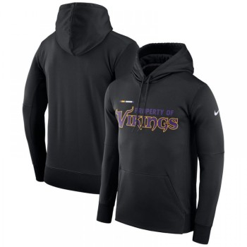 Men's Minnesota Vikings Black Sideline Property Of Performance Pullover Hoodie Men's Minnesota Vikings Black Sideline Property Of Performance Pullover Hoodie