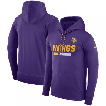 Men's Minnesota Vikings Purple Sideline Team Name Performance Pullover Hoodie Men's Minnesota Vikings Purple Sideline Team Name Performance Pullover Hoodie